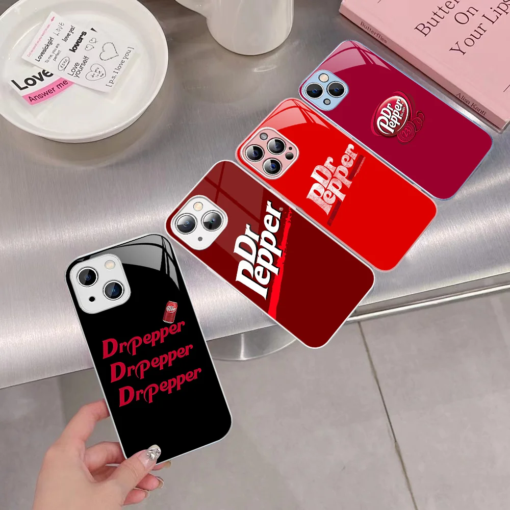 Фото Чехол для телефона Cherry Drink D-Dr-P-Pepper из закаленного стекла для Iphone 14 13 12 11 Pro Mini XS MAX 14Plus X XS XR Fundas №1