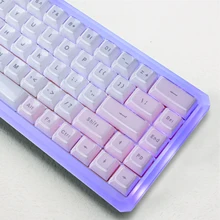 Multicolor Jelly Round Key Caps OEM Profile For Cherry MX Mechanical Keyboard Cute Ice Crystal Translucent Backlit 117 Keycaps