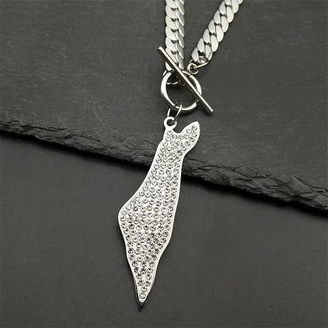 Кулон-карта Израиля JYTF из нержавеющей стали