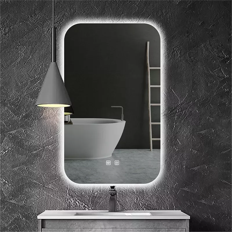 

Smart Bathroom Mirror With light Anti-Fog Brightness Dimmer Three Color LED Bath Vanity Full Body Makeup Mirror