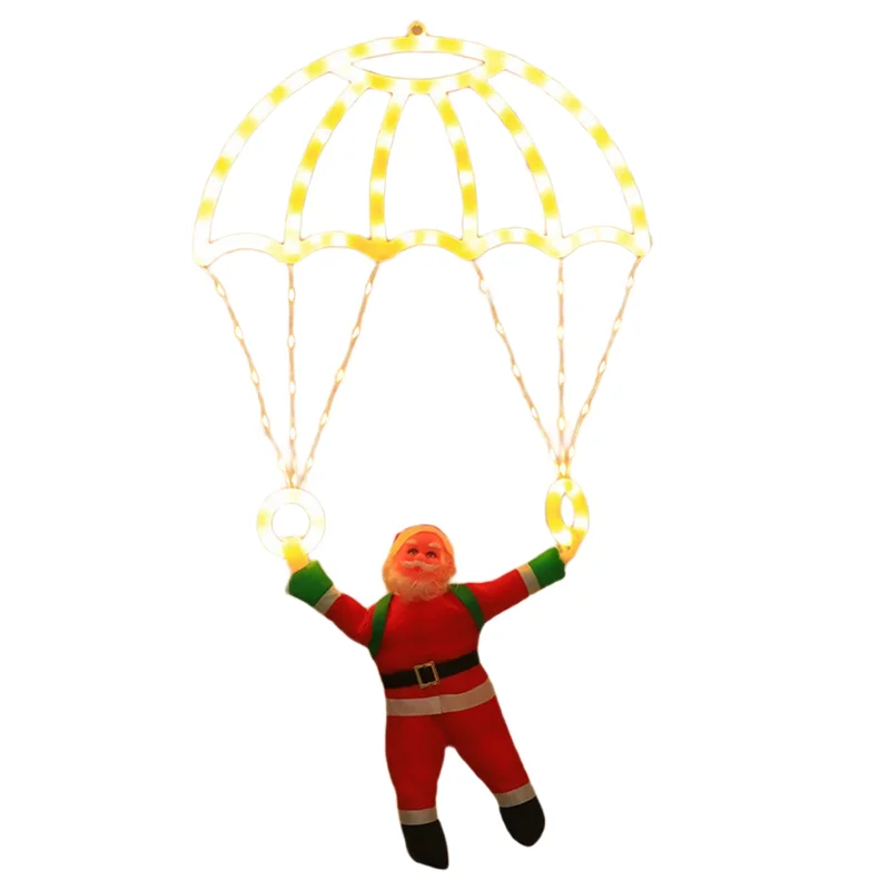 Фото ABHB-Santa парашютный светодиодный декор с батарейным питанием, пульт дистанционного управления для внутреннего и наружного применения, отлично подходит для рождественских праздников B №1