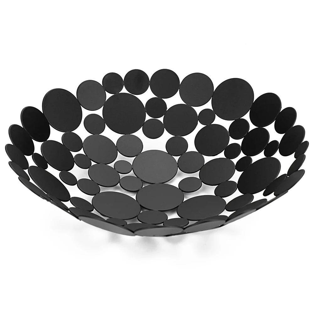 

Metal Fruit Bowl Basket Creative Table Centerpiece Fruit Stand Decorative Countertop Fruit Holder (Black)