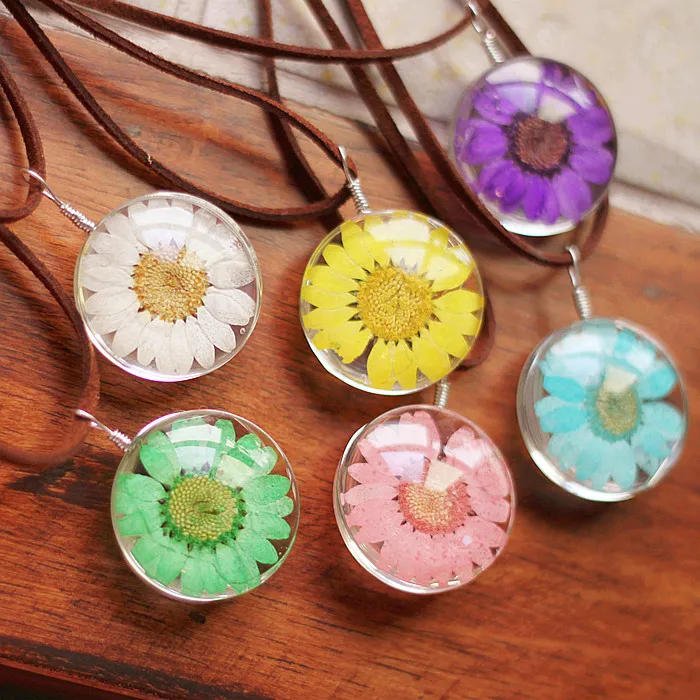

DEAR-LIFE Forest Department original handmade retro double-sided big daisy immortal flower necklace exquisite accessories