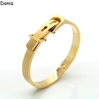 donia jewelry european and american fashion four color belt buckle adjustable titanium steel bracelet lover bracelet