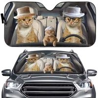 homega american bobtail cat car sun shadefamily cat auto windshield sunshiled blocks animal universal sunshade for windshield