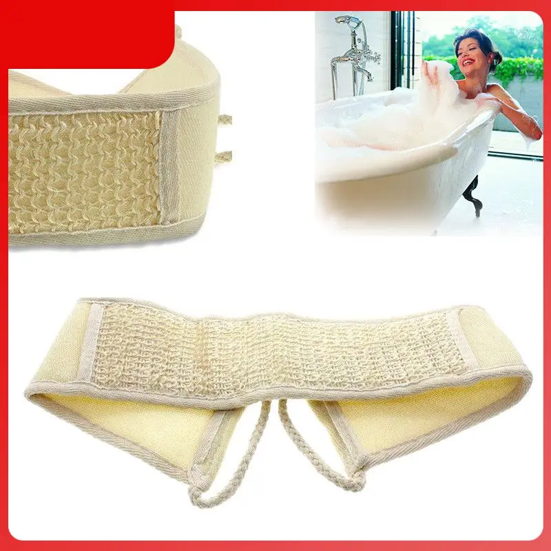 

Bath Brush Massage Cleaning Bath Exfoliating Linen Back Strap Bath Shower Tool Body Scrubber Natural Loofah Shower Tool