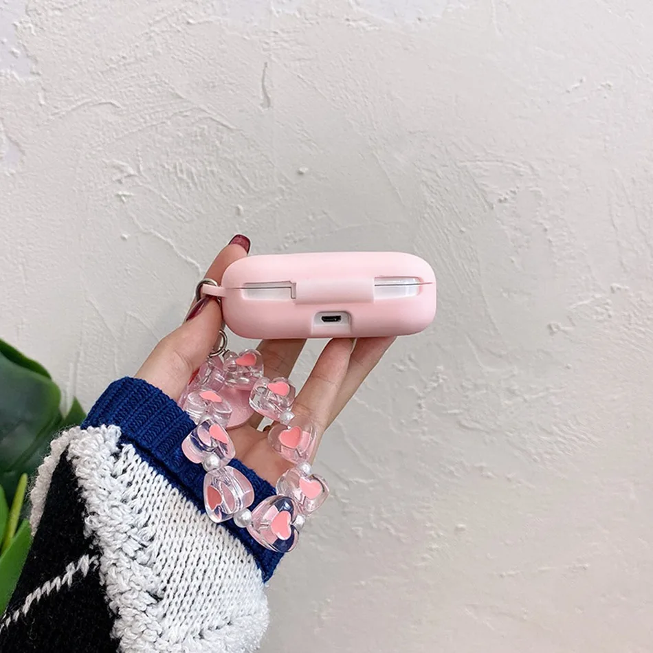 Чехлы для huawei freebuds lite чехлы honor Flypods чехол с надписью Love цепочка на запястье и