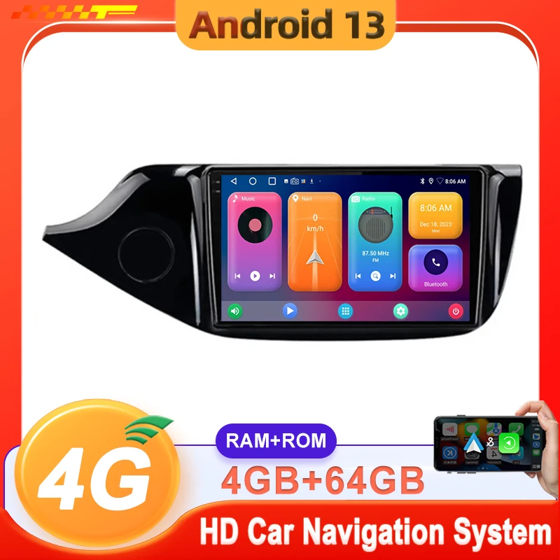 Автомагнитола для Kia Ceed 2 JD 2012 - 2018 Android 13 Carplay мультимедийный плеер Авторадио