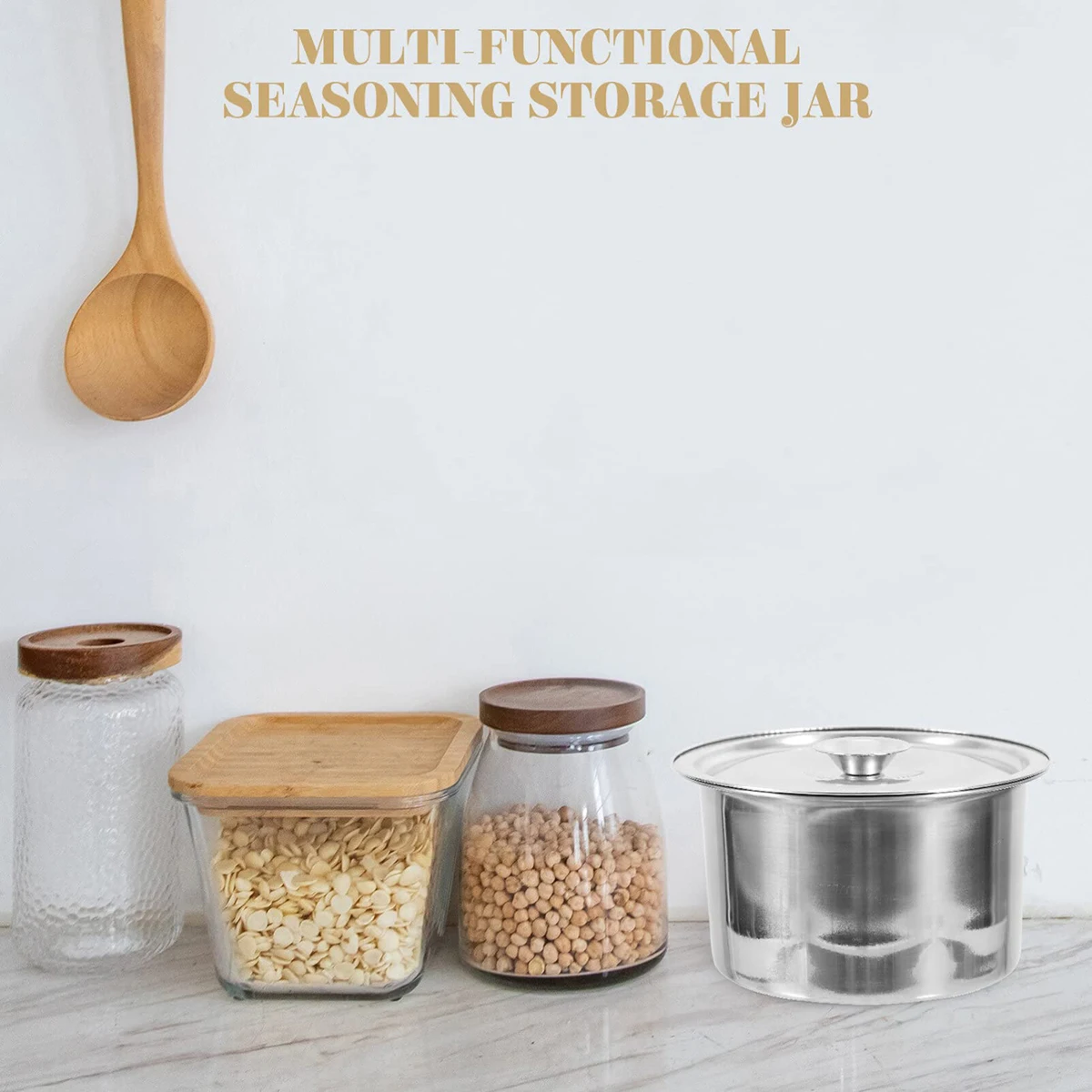 Банка для приправ из нержавеющей стали с крышкой кухни специальная банка варенье