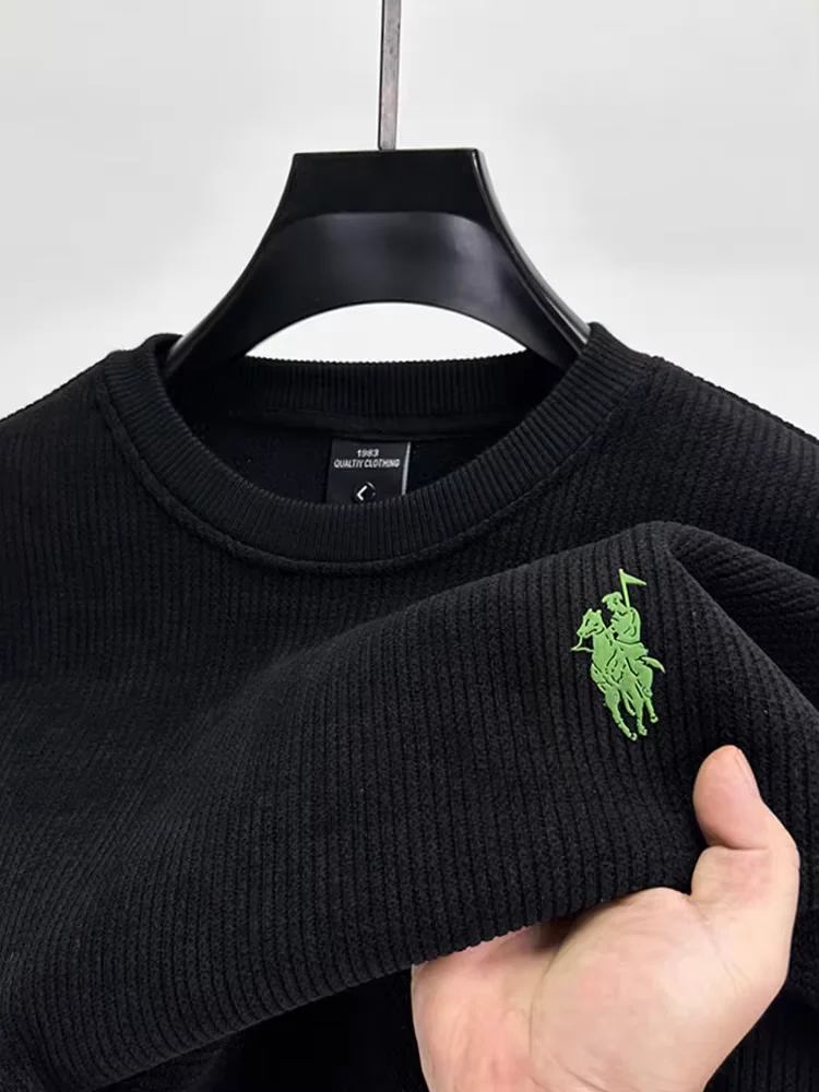  Роскошный мужской трикотажный свитер круглый воротник осень - зима новая мода