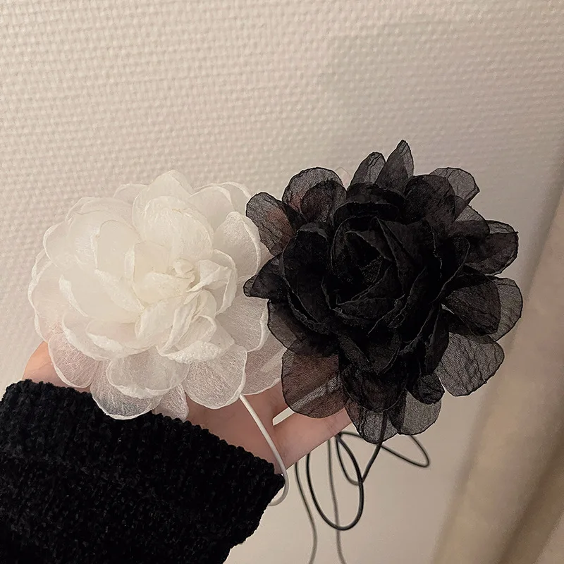 XIALUOKE Cool Retro Black Dinner Party Flower Lace Choker Collar Sexy Neck Band Necklace For Women Girls Jewelry