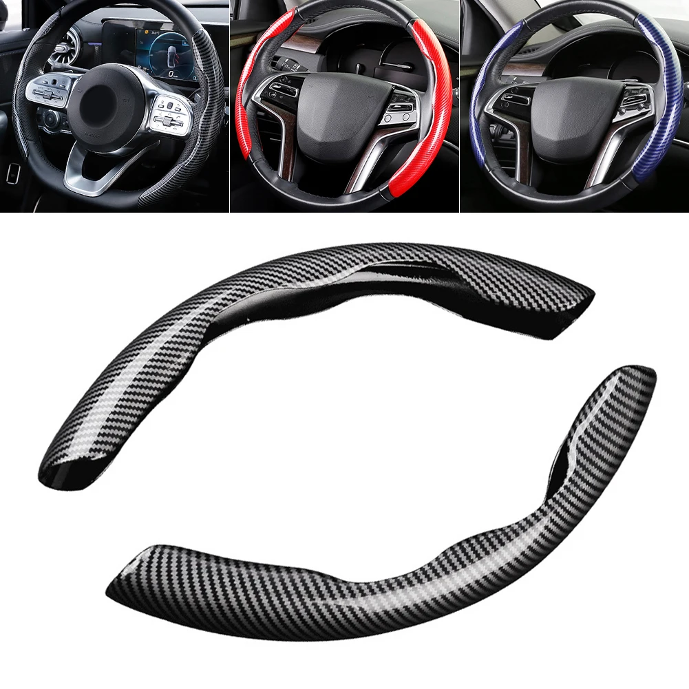 

1 пара чехол рулевого колеса автомобиля 38 см противоскользящее углеродное волокно печать силиконовый усилитель руля Нескользящие аксессуа...