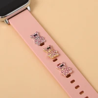 2022 new decorative charms for apple watch band silicone bracelet metal bear decorative nails for iwatch sport strap accessories