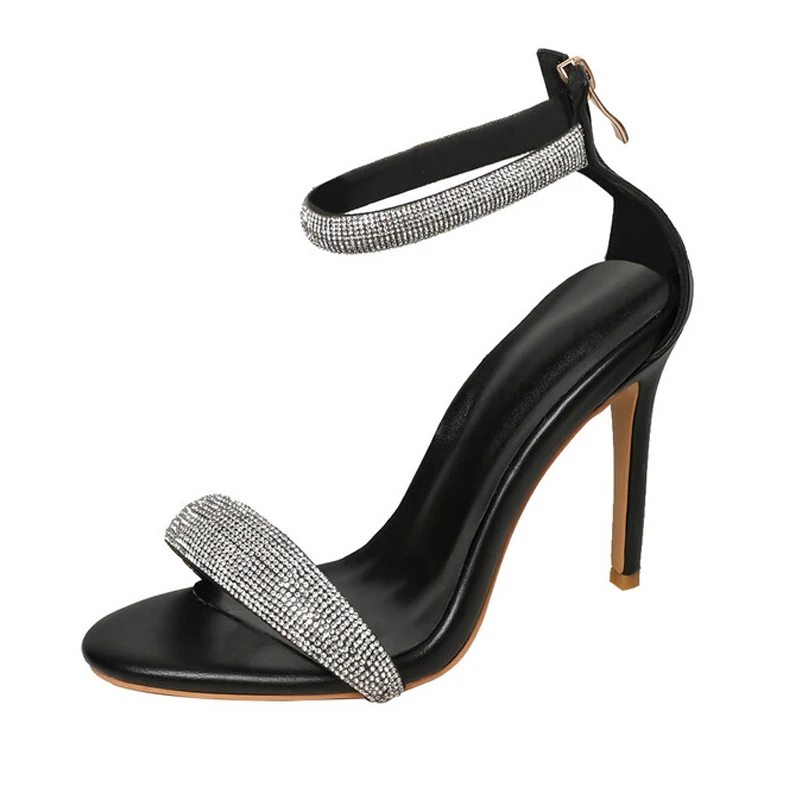 Туфли женские на тонком высоком каблуке пикантные сандалии для выпусквечерние А