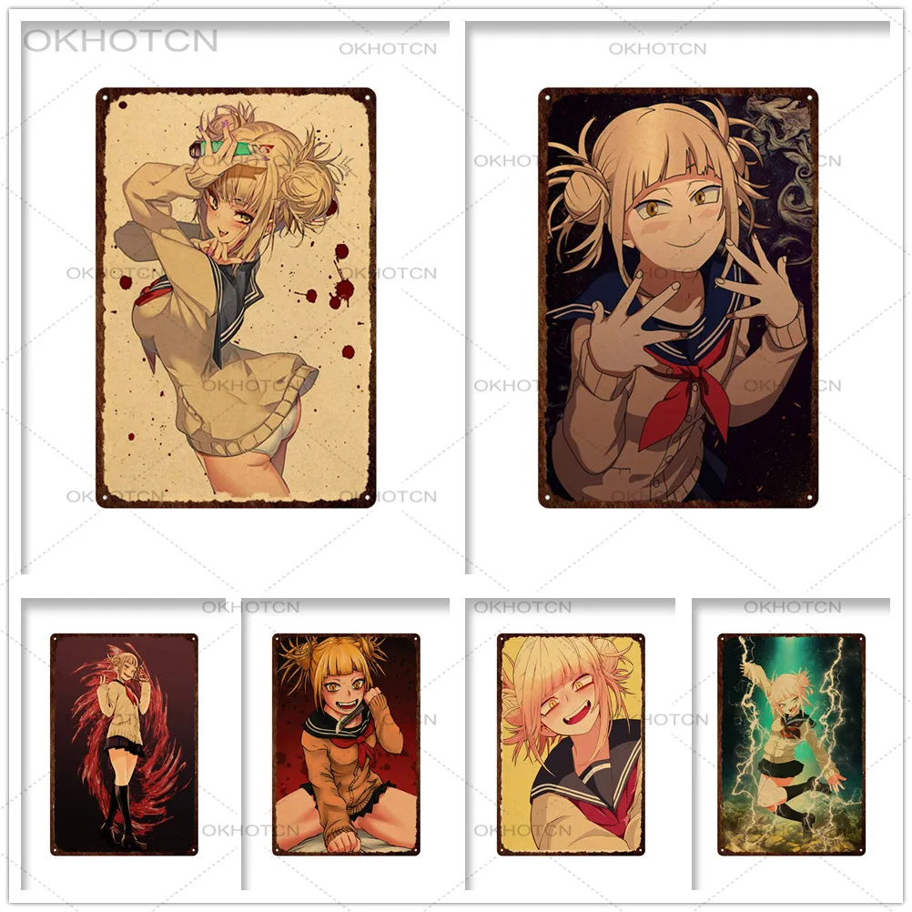 Химико Тога винтажные жестяные таблички с надписью японская сексуальная девушка