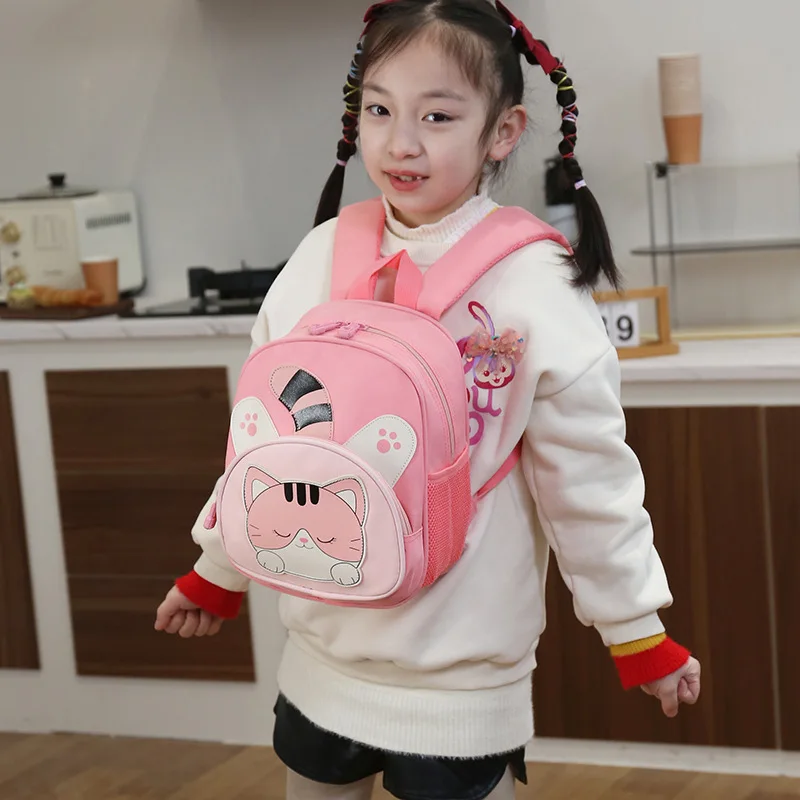 Cute Cartoon Fashion Kitten Children's Waterproof School Bag Kindergarten Backpack 2-5 Years Old Boys and Girls Backpacks