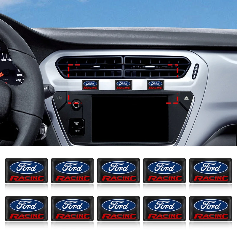 

10pcs Car Logo Small Decoration Badge Sticker Decal for Ford Focus Mk2 Mk3 Fiesta Ranger Mondeo S-MAX Kuga Mustang Explorer