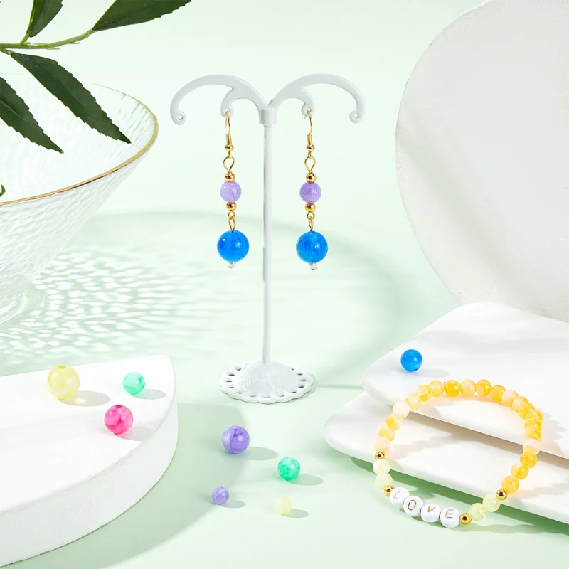 534Pcs Mixed Color Acrylic Beads 6/8/10/12mm Round Loose Spacer Bead for DIY Bracelet Necklace Earring Jewelry Making Crafts