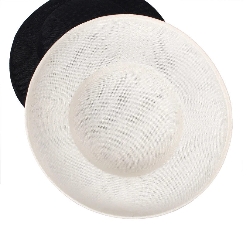 Фото 30 см круглые черные шляпы Fascinator Base женские аксессуары для волос имитация Sinamay Fascinator материал головной убор для свадебной вечеринки №4