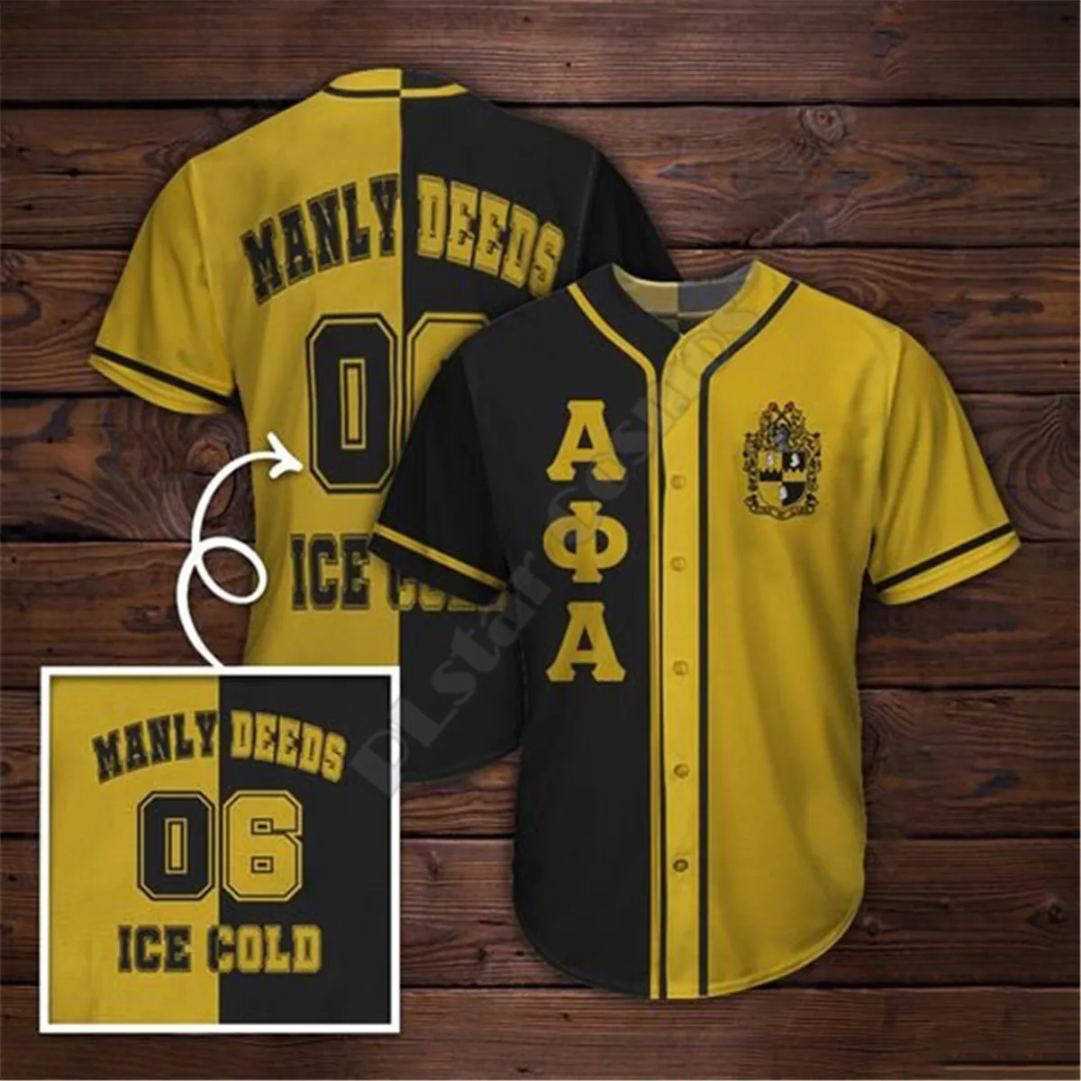Alpha Unisex Baseball Jersey shirt Summer Baseball Shirt 3D Printed Men's Shirt Casual Shirts hip hop Tops