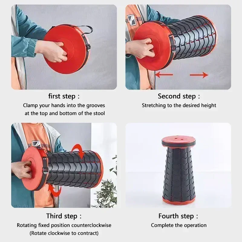 Портативное складное наружное регулируемое по высоте телескопическое сиденье