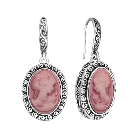 Серебряные винтажные серьги-камео Anstory 8 цветов