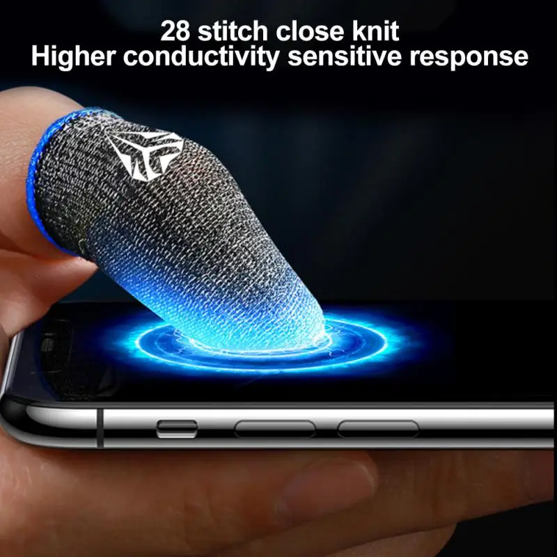 

1Pair Super Conducting Electric Fibre 28 Knitted Gaming Finger Sleeve Breathable Fingertips For PUBG Mobile Games Finger Cots