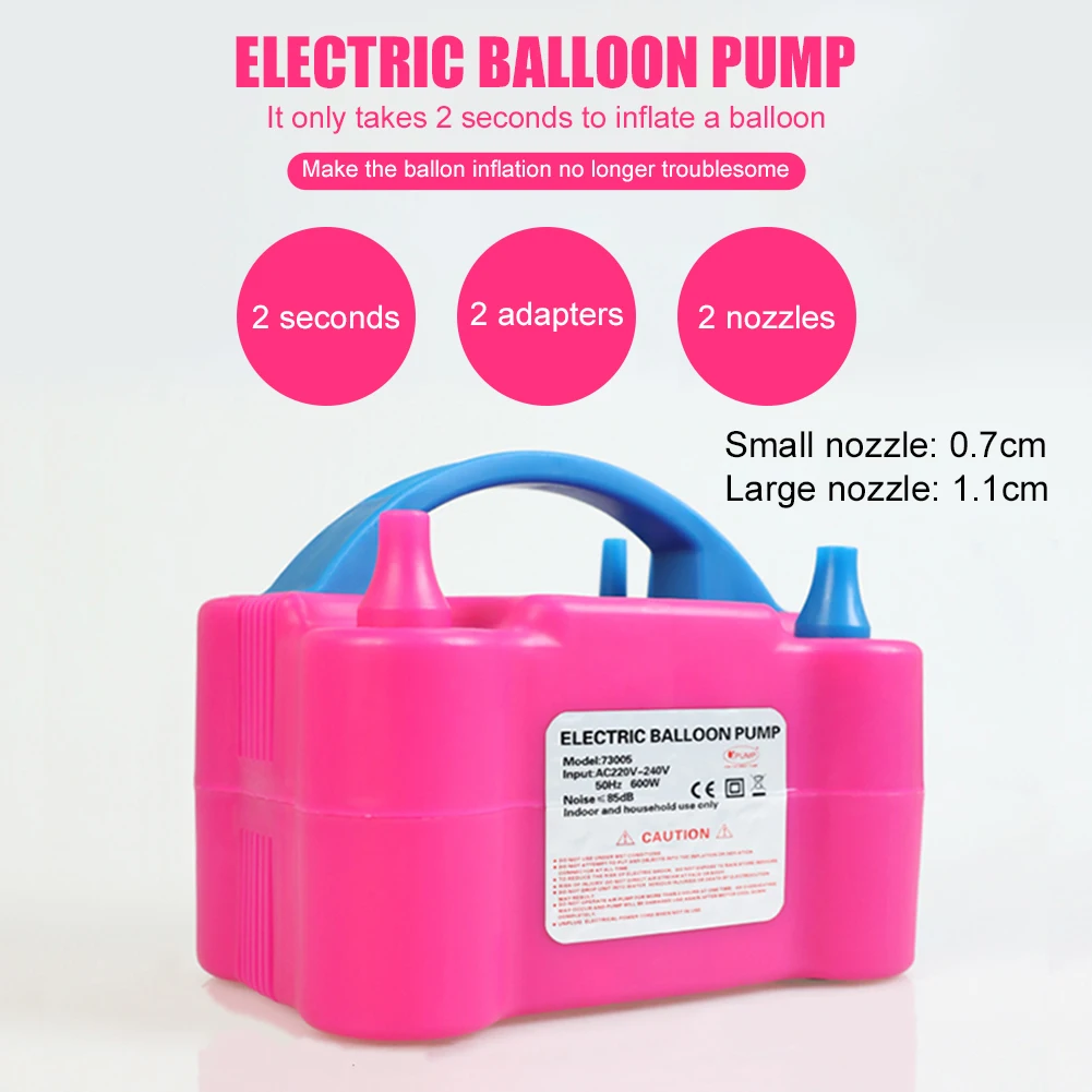 

600W Electric Balloon Pump 220-240V Dual Nozzle Electric Balloon Blower 2 Modes Automatic Balloon Inflator Pump Air Compressor