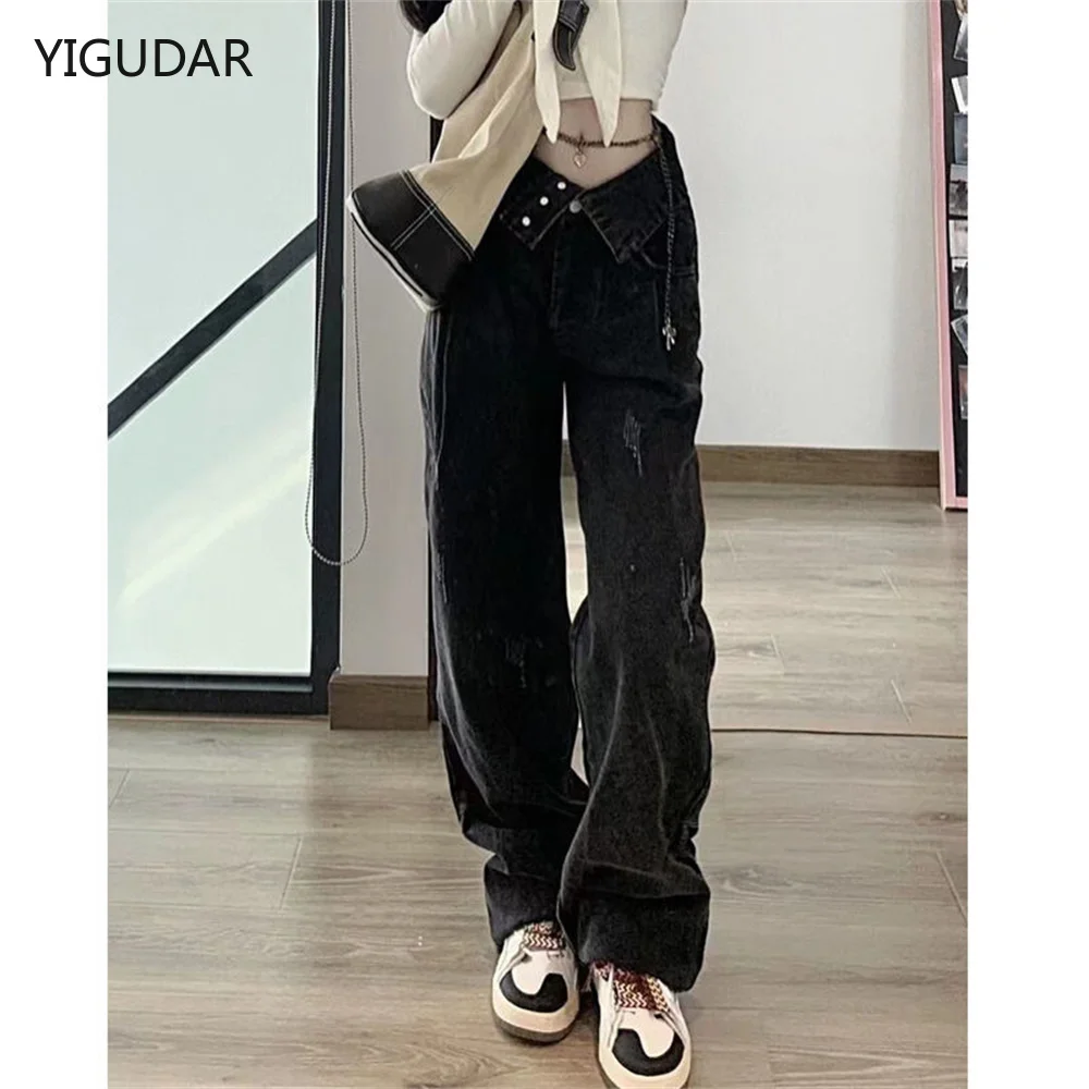 

Джинсы женские Harajuku, свободные, в стиле ретро