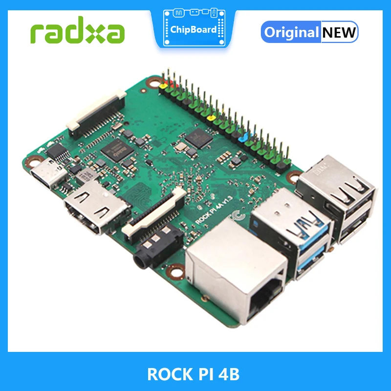 

ROCK PI 4B Rockchip Board RK3399 high-speed version OP1 SBC/Single Computer onboard eMMC Compatible with Official Raspberry Pi