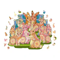 zoo rabbits puzzles master design jigsaws 100 pieces 200 300 wooden toy montessori enlightenment adults kids gift dropshipping