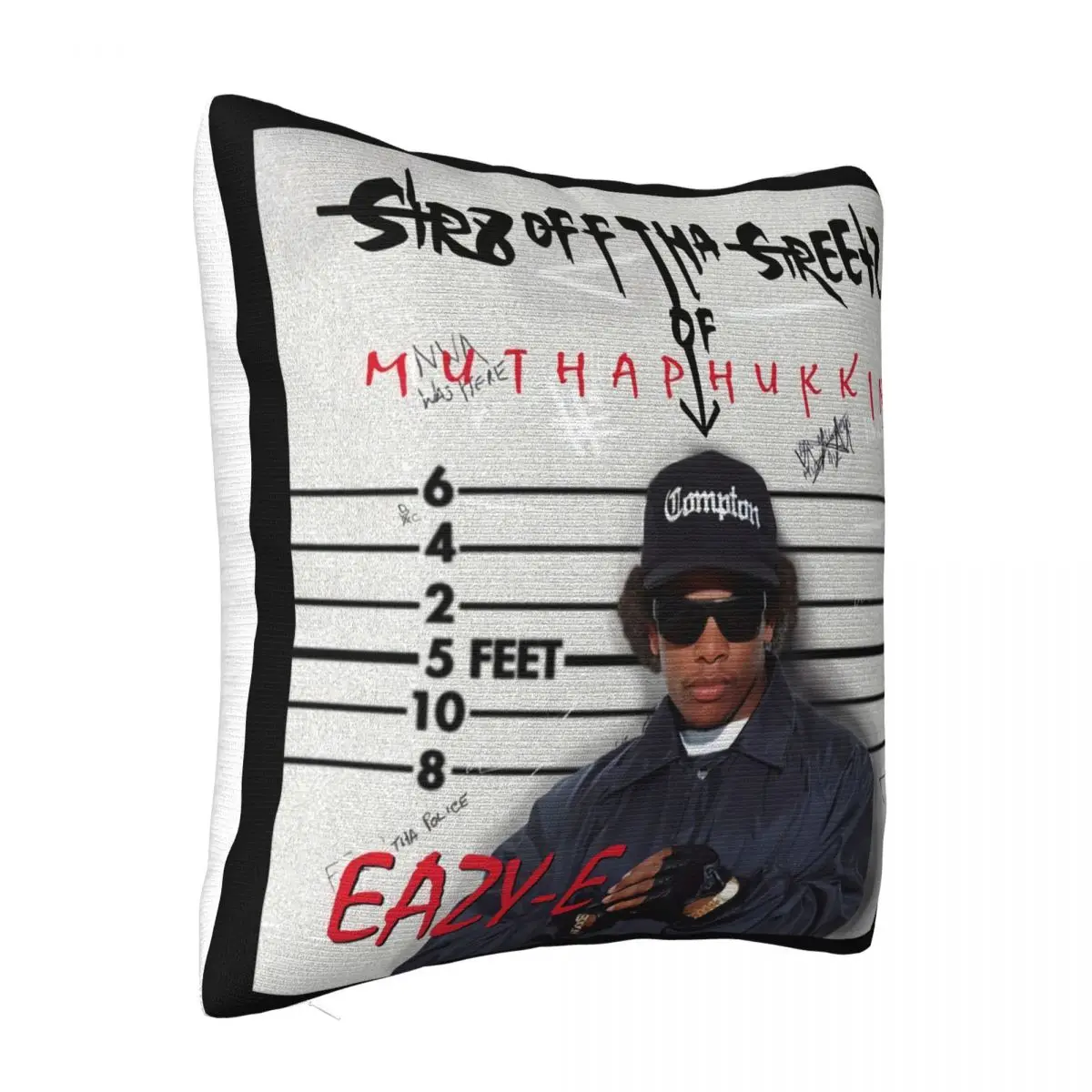 Фото Eazy E Str8 Off Tha Streetz Of Muthaphukkin Compton Swea Dtg White S 5Xl Women Men Pillow Case №2