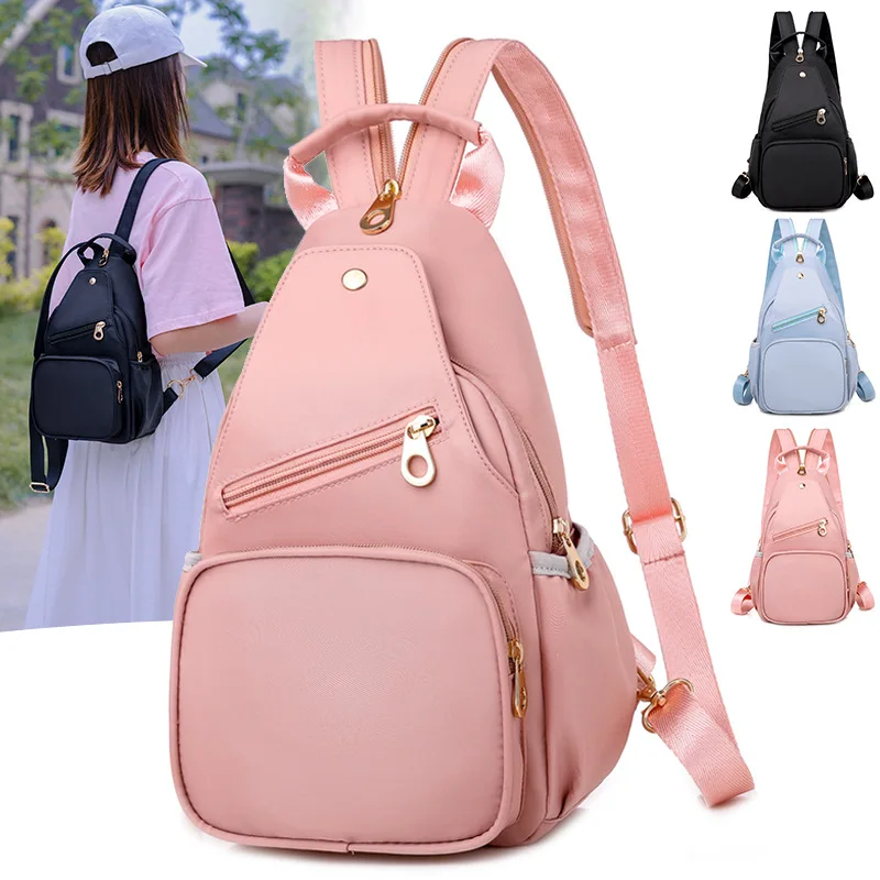 

Women Small Backpack Chest Bag Sling Backpack Casual Travel Bag Simple Oxford Bagpack Crossbody Chest Bag For Go Out Shopping