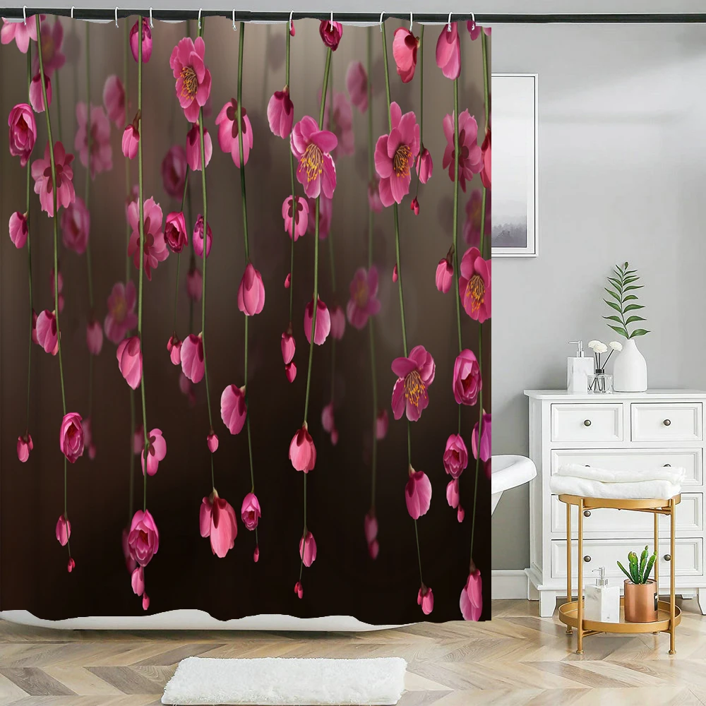 

Leaves Shower Curtain Waterproof European Retro Floral Bath Curtains Polyester Fabric Curtains for Bathroom Decor Nordic Flower