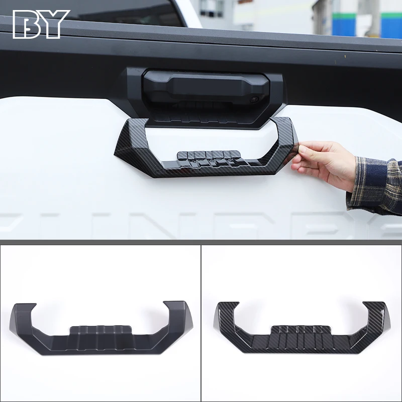 

Car Exterior Accessories Tailgate Handle Frame Trim Sticker For Toyota Tundra 2022-2023 Carbon Fiber/Matte Black Auto Styling