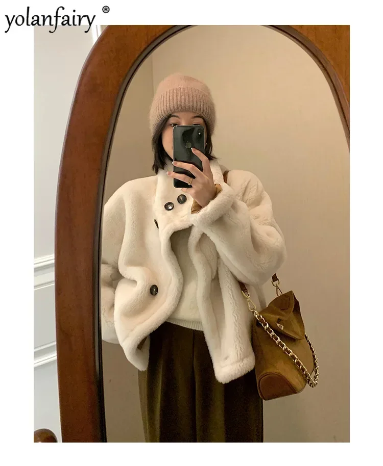 Женское шерстяное пальто женская короткая куртка из натурального меха новая