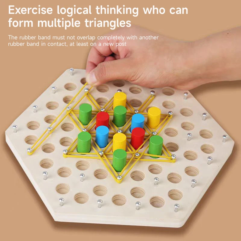 Деревянные Игрушки Шахматная Игра Стратегическая Настольная С Резиновой Лентой