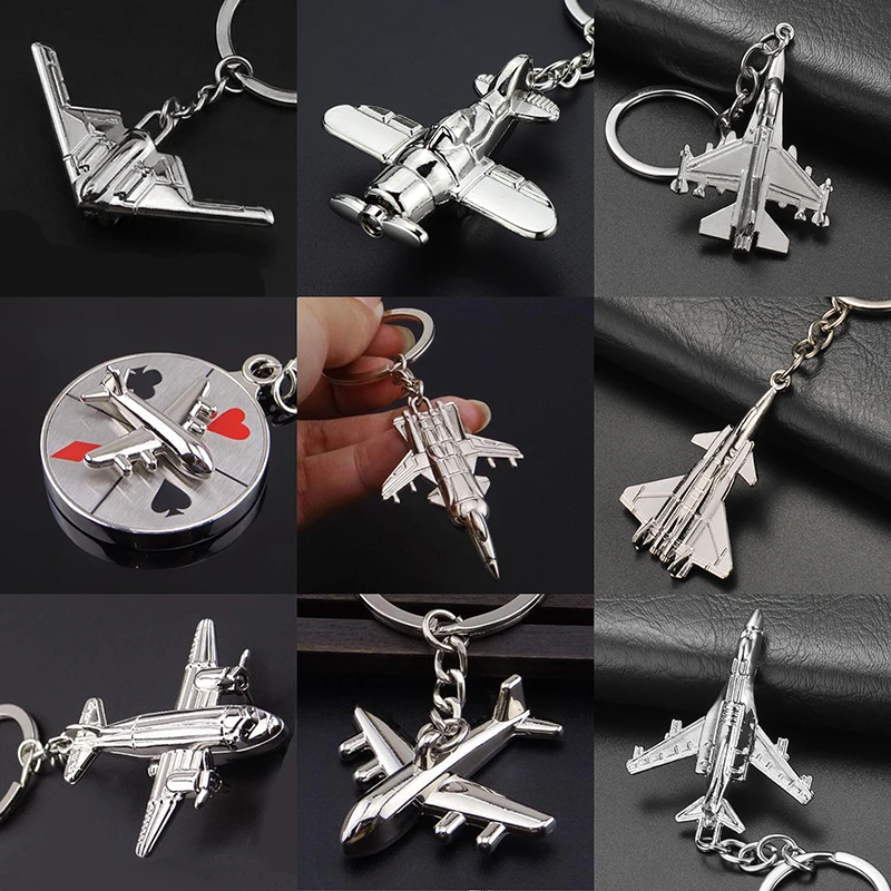 

Car bag Keyring Keychain Aviation aircraft model fighter toy travel fashion gift for men Women cartoon fashion trend