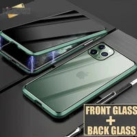 kisscase magnetic privacy protective case for iphone 11 12 13 pro max mobile phone anti spy glass cases cover for iphone x xs xr