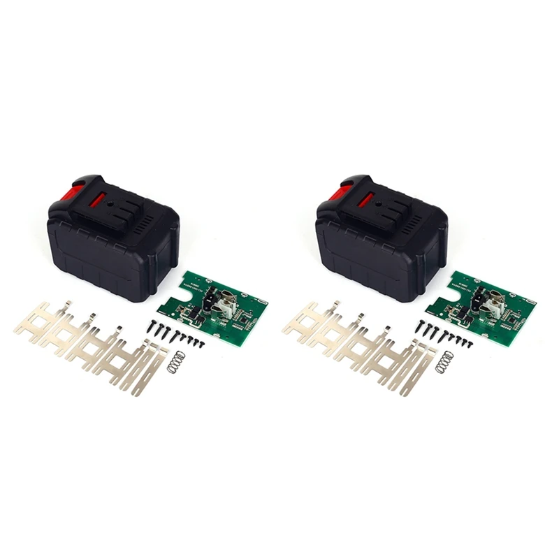 

2X Power Tools 15-Hole Li-Ion Battery Plastic Case PCB Charging Protection Circuit Board For DAYI 21V Li-Ion Batteries