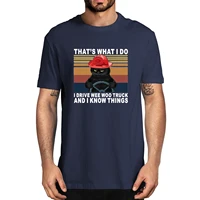 summer black cat that%e2%80%99s what i do drive wee woo truck know things retro mens 100 cotton novelty t shirt unisex humor funny tee