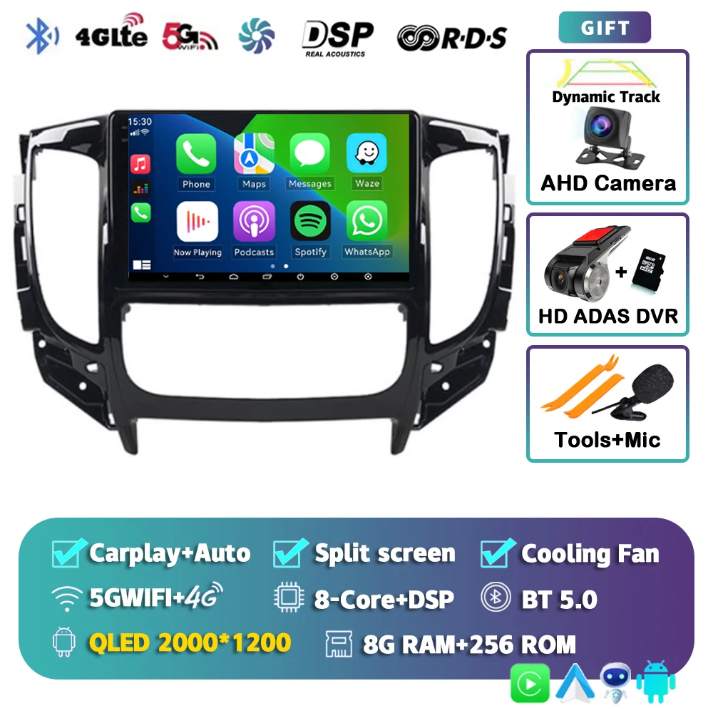 

Автомобильный радиоприемник Android14 Carplay для Mitsubishi Pajero Sport 3 L200 5 Triton 3 2015 2016 2017 2018 2019 Мультимедийный плеер Стерео WIFI