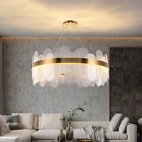 modern minimalist dining room creative living room bedroom kitchen crystal chandelier round glass indoor lighting fixture