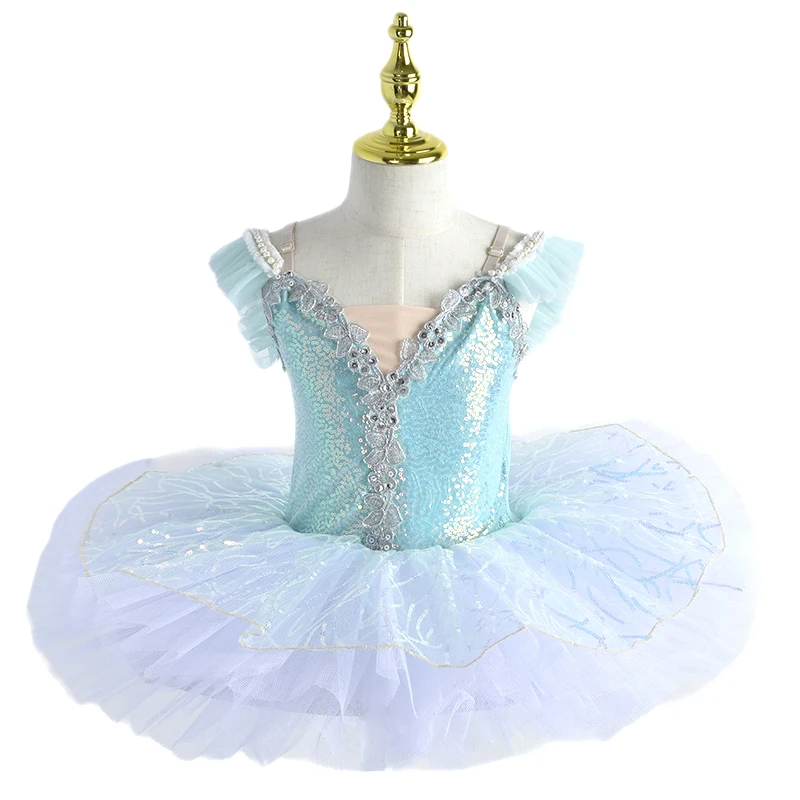 

Пышная балетная юбка с блестками для девочек, профессиональная балетная пачка для девочек, детская Одежда для танцев и представлений с лебедем, платье принцессы