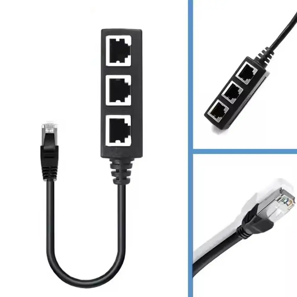 Новый разветвитель Rj45 от 1 до 2 3 способов Сетевой адаптер Cat5 Cat6 Cat7 Lan Ethernet-кабель