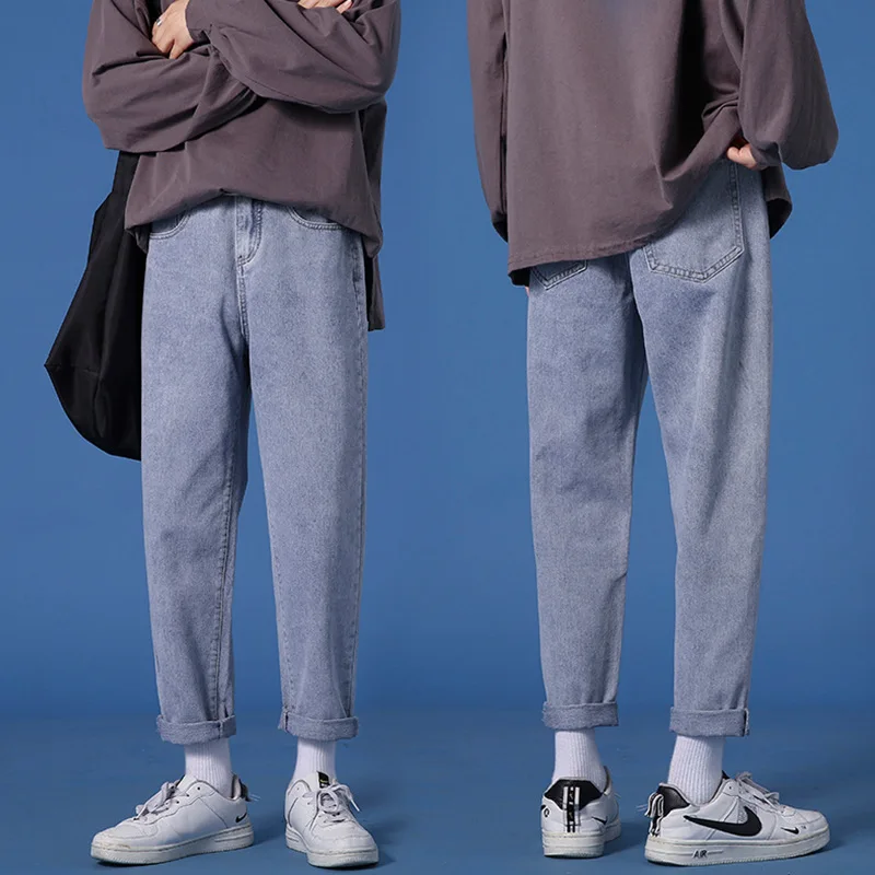 Men's Jeans Casual Male Trouser Streetwear Oversize Pants Hong Kong Style Wide Leg Men Pant Straight Baggy Vintage Clothes