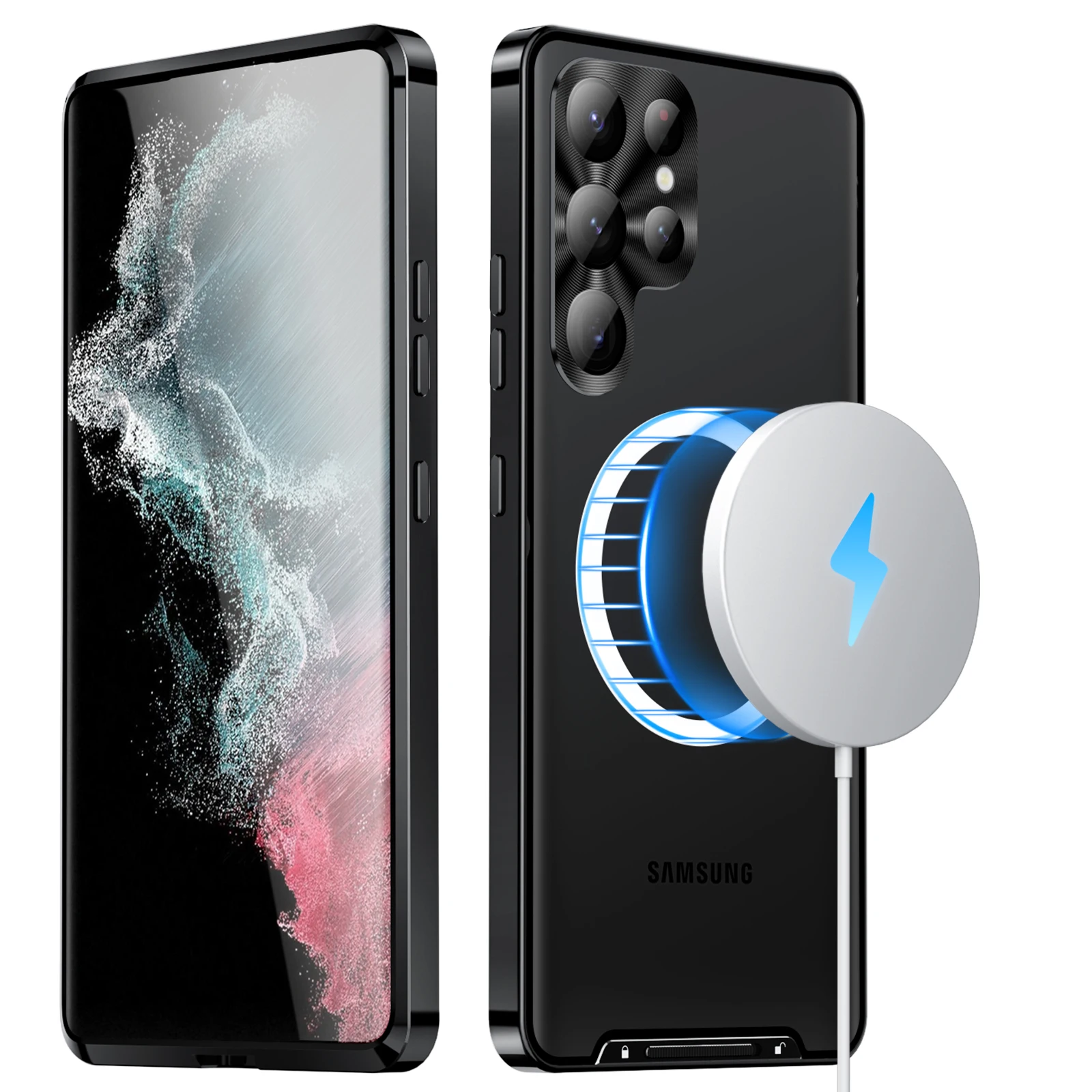 Металлический Чехол магнитные ультратонкие прозрачные чехлы для Samsung Galaxy S24 Ultra