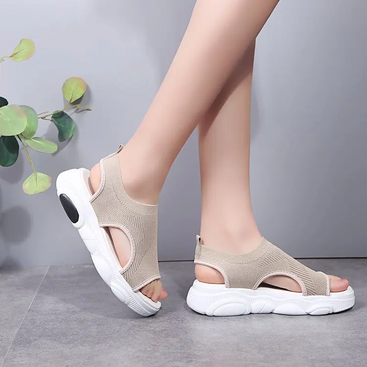 

Summer Mesh Sports Sandals Women 2022 Thick Bottom Open Toe Sandals Woman Comfy Non-slip Hiking Shoes for Ladies