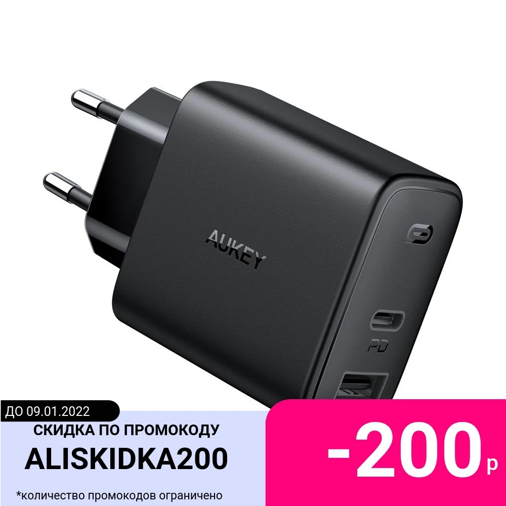 Сетевое зарядное устройство Aukey Swift Mix Dual-Port 20W PD + Aipower 12W | Электроника