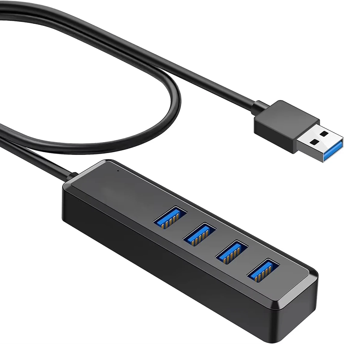 Фото 10 шт. качественный 4-портовый концентратор USB 3.0 с удлинительным кабелем длиной 1 фута, ультратонкий адаптер для MacBook Mac Pro Mac Mini IMac Surface Pro №1